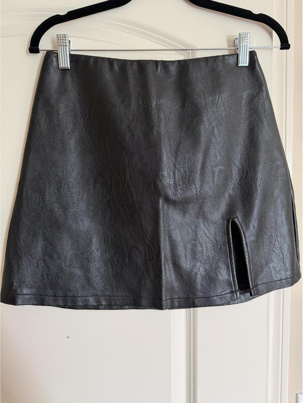 Princess Polly faux leather mini skirt, size 4